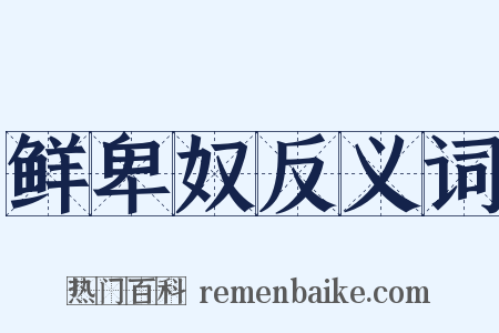 鲜卑奴反义词是什么意思的图片